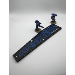 Regla de medición compatible con Warhammer - Distancias de 1", 2", 3", 6" y 9" - Estilo gótico