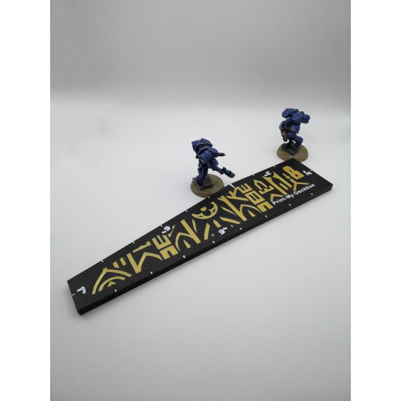 Regla de medición compatible con Warhammer - Distancias de 1", 2", 3", 6" y 9" - Estilo gótico