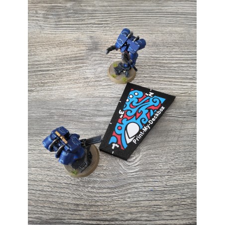 Warhammer-kompatible Messlehre – Entfernungen 1", 2" und 3" Zoll im Aeldari-Stil