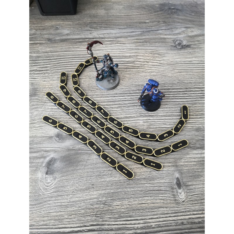 4 flexible Maßstäbe (6, 8, 10 und 12 Zoll), kompatibel mit Wargames im Stil von Warhammer 40k, Kill Team und Age of Sigmar