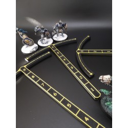 3 righelli ad arco Deep Strike da 3, 6 e 9 pollici, compatibili con Warhammer 40k, Age of Sigmar e Kill Team