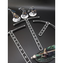 3 Deep Strike curved rulers (3, 6 and 9 inches) compatible with Warhammer 40,000, Age of Sigmar and Kill Team
