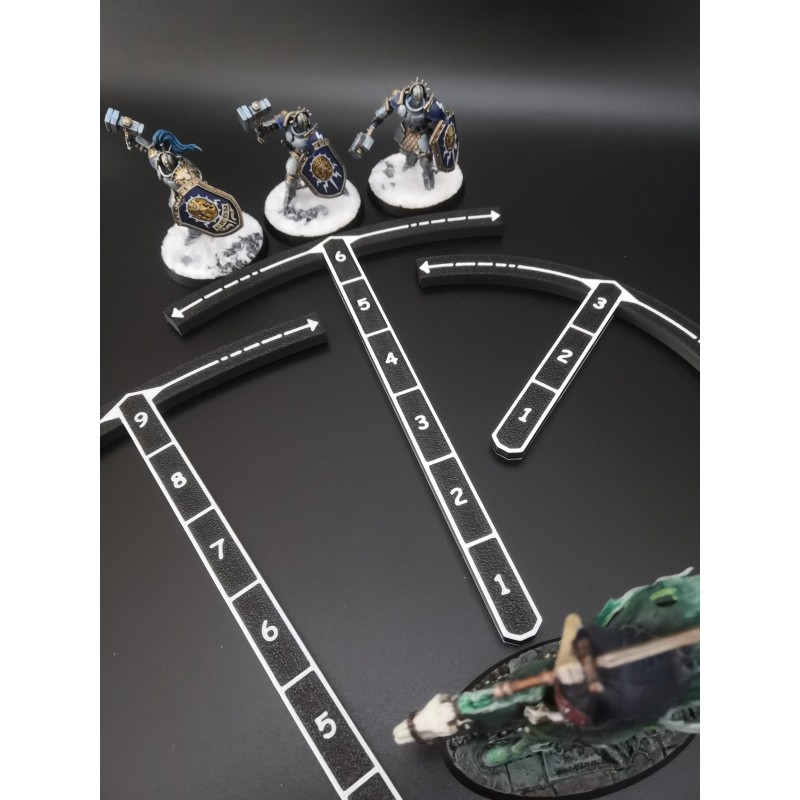 3 Deep-Strike-Bogenmarker (3, 6 und 9 Zoll), kompatibel mit Warhammer 40k, Age of Sigmar und Kill Team