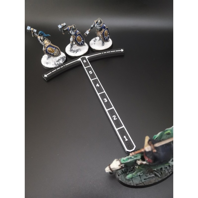 6-inch curved rulers for Deep Strike, compatible with Warhammer 40,000, Age of Sigmar and Kill Team