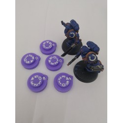 Set di 5 mini contatori di ferite/punti vita da 0 a 59 per wargame o giochi di ruolo compatibili con Warhammer 40k