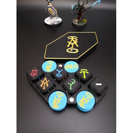Box mit 6 Runen und 12 Markern kompatibel mit Warhammer Lumineth Age of Sigmar