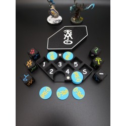 Boite de 6 runes et 12 jetons compatible Warhammer Lumineth Age of Sigmar