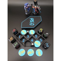 Box of 6 runes and 12 tokens compatible with Warhammer Lumineth Age of Sigmar