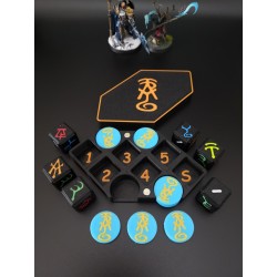 Boite de 6 runes et 12 jetons compatible Warhammer Lumineth Age of Sigmar