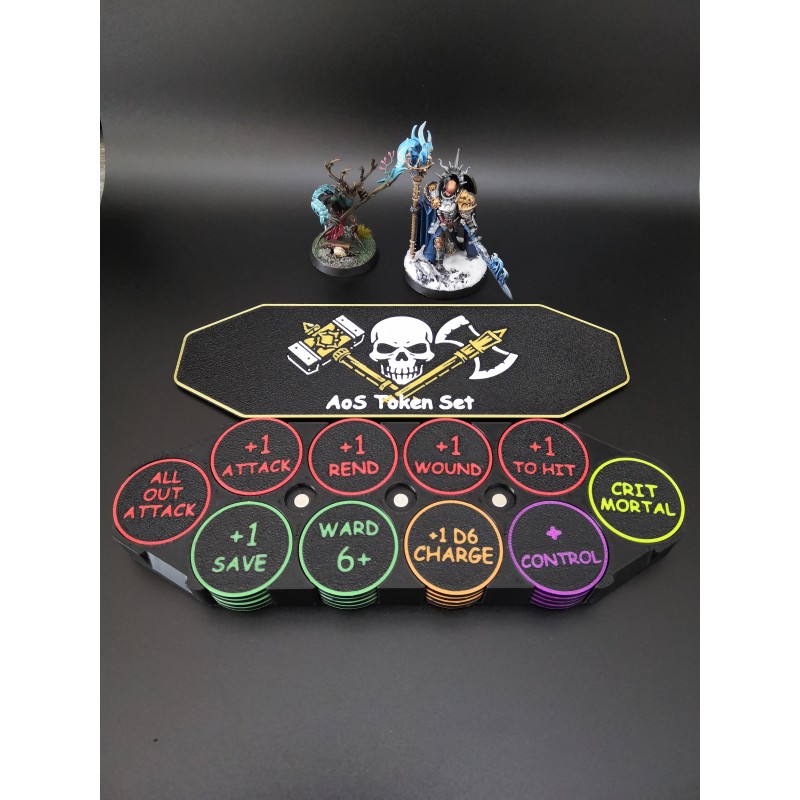 Caja de 40 fichas de doble cara compatible con Warhammer Age of Sigmar