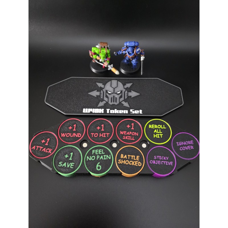 Caja de 40 fichas de doble cara compatible con Warhammer W40K - Chaos