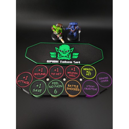 Box of 40 double-sided tokens compatible with Warhammer W40K - Orks