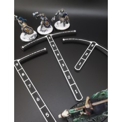 3 reglas de arco Deep Strike de 3, 6 y 9 pulgadas, compatibles con Warhammer 40k, Age of Sigmar y Kill Team