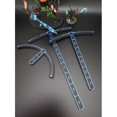 3 regletas en arco Deep Strike de 2, 6 y 8 pulgadas, compatibles con Warhammer 40k, Age of Sigmar y Kill Team