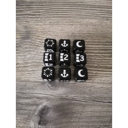 Lot de 9 dés D6 16mm version noir et doré - Altered TCG