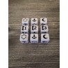 Lot de 9 dés D6 16mm version blanc et noir - Altered TCG