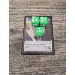 Juego de 9 dados D6 16mm Muna verde y blanco - Altered TCG