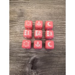 Lot de 9 dés D6 16mm version Lyra rose et blanc - Altered TCG