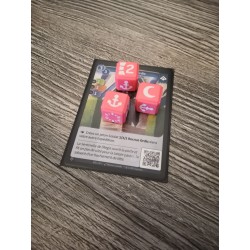 9er-Set Würfel D6 16mm Version Lyra rosa und weiß - Altered TCG