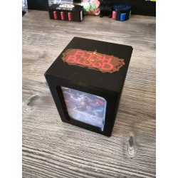 Deck box 80+ black cards and red / brown / gold logo - Flesh and blood TCG