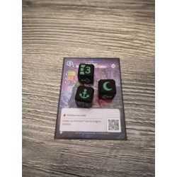 Set di 9 dadi D6 16mm neri e verdi Muna - Altered TCG