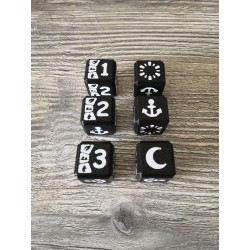 Pack of 6 D6 20mm black and white dice - Altered TCG