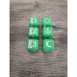 Lot de 6 dés D6 20mm version Muna vert et blanc - Altered TCG