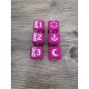 Pack of 6 D6 20mm purple and white Yzmir dice - Altered TCG