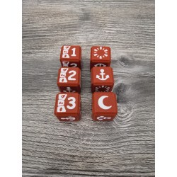 Set of 6 D6 20mm Axiom brown and white dice - Altered TCG