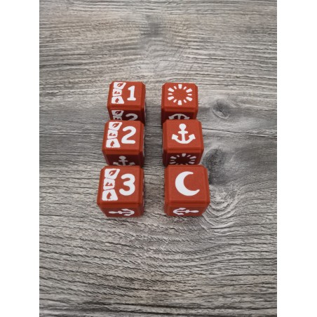 Juego de 6 dados D6 20mm Axiom marrón y blanco - Altered TCG