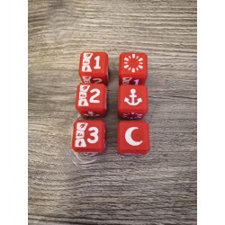Set aus 6 Würfeln D6 20mm Version Bravos rot und weiß - Altered TCG