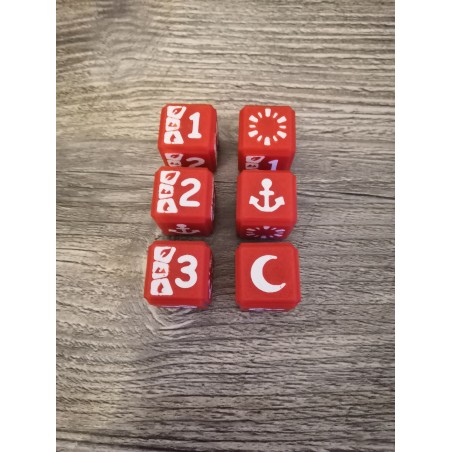 Pack of 6 D6 20mm red and white Bravos dice - Altered TCG