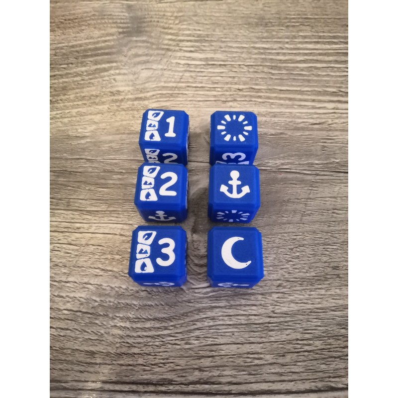 Lot de 6 dés D6 20mm version Ordis bleu et blanc - Altered TCG Lot de 6 dés D6 20mm version Ordis bleu et blanc - Altered TCG