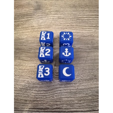 Lot de 6 dés D6 20mm version Ordis bleu et blanc - Altered TCG