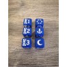 Set of 6 D6 20mm blue and white Ordis dice - Altered TCG