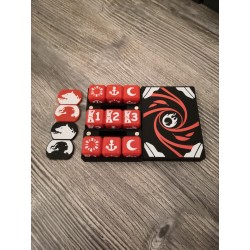 Boite de 9 dés D6 de 20 mm + 2 paires de jetons hero / compagnon - Version Bravos - Altered TCG