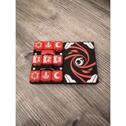 Box mit 9 20 mm D6-Würfeln + 2 Paar Hero-/ Begleitermarken - Bravos-Version - Altered TCG