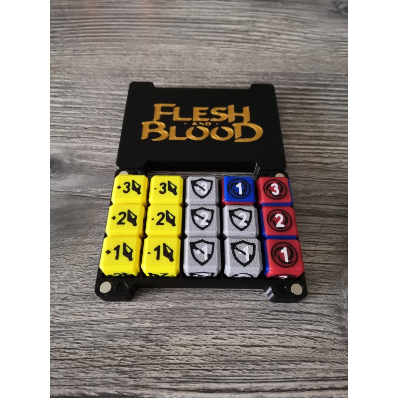 Boite de 15 dés D6 de 16mm format carte version Classique - Flesh and blood TCG