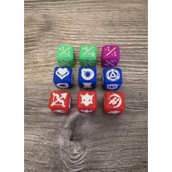 Lot de 9 dés D6 de 16 mm pour Magic MTG