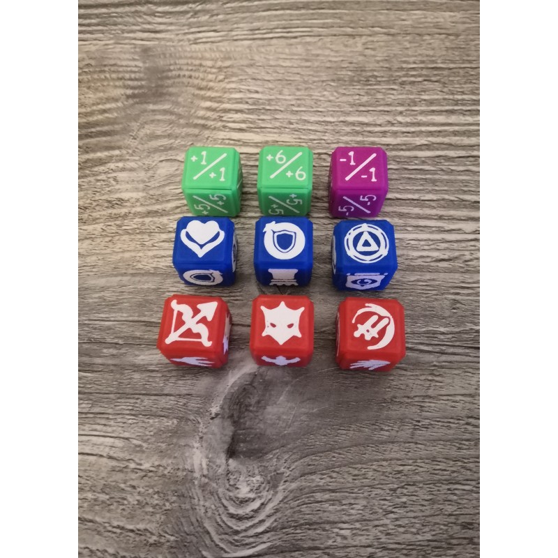 Lot de 9 dés D6 de 16 mm pour Magic MTG
