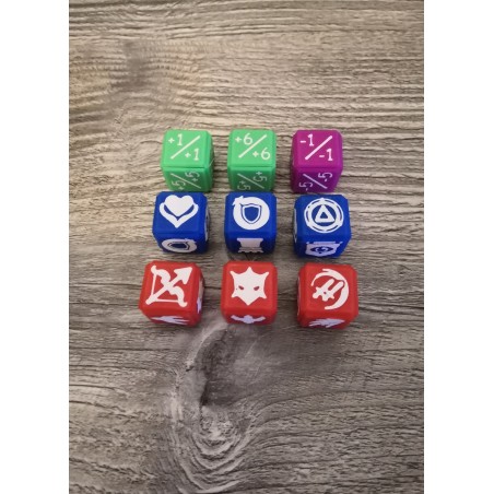 Lot de 9 dés D6 de 16 mm pour Magic MTG