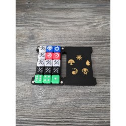 Boite de 15 dés D6 de 16mm format carte Version 5 mana doré - Magic MTG