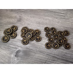 Lot de 30 jetons de dégâts noir et doré - Lorcana