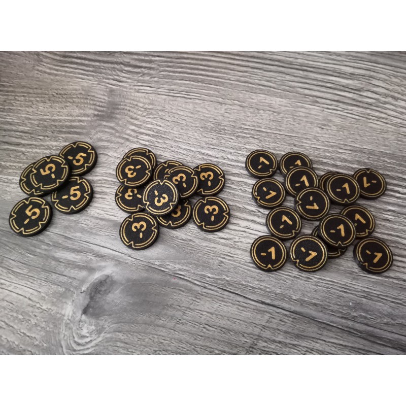 Lot de 30 jetons de dégâts noir et doré - Lorcana