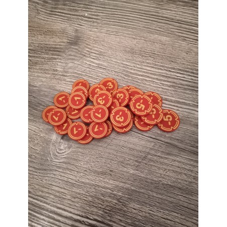Lot de 30 jetons de dégâts rouge et doré - Lorcana