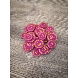 Lot de 30 jetons de dégâts violet et doré - Lorcana