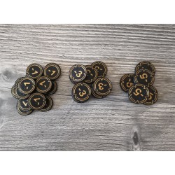 Caja de 30 fichas de daños negras y doradas - Lorcana