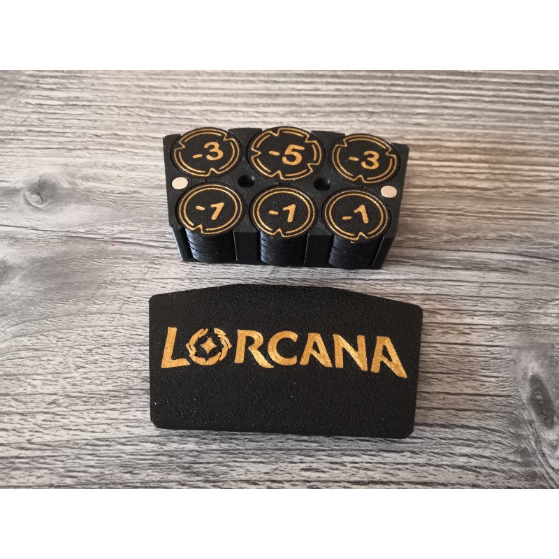 Box mit 30 Schadensmarken in Schwarz und Gold - Lorcana