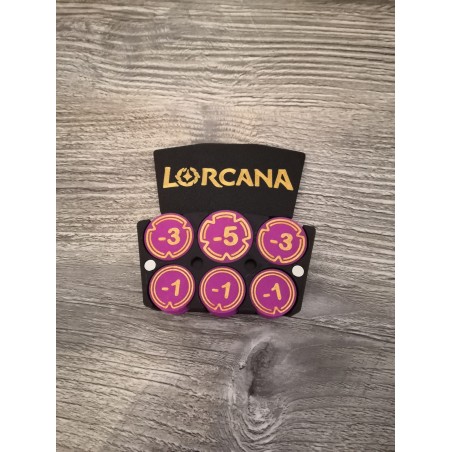 Caja de 30 fichas de daño moradas y doradas - Lorcana