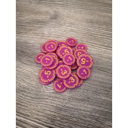 Doos met 30 paarse en gouden schadepenningen - Lorcana